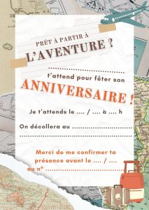 Feu d'artifete thème voyage - carte d'invitation