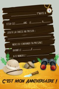 Feu d'artifete thème aventuriers - carte d'invitation