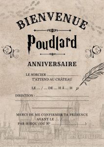 Feu d'artifete thème Harry Potter - carte d'invitation