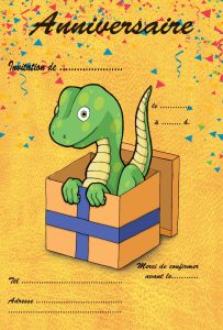 Feu d'artifete dinnosaure - carte d'invitation
